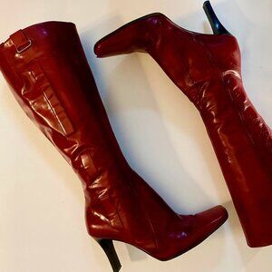 Nine West Red Leather Dress Boot 6M.